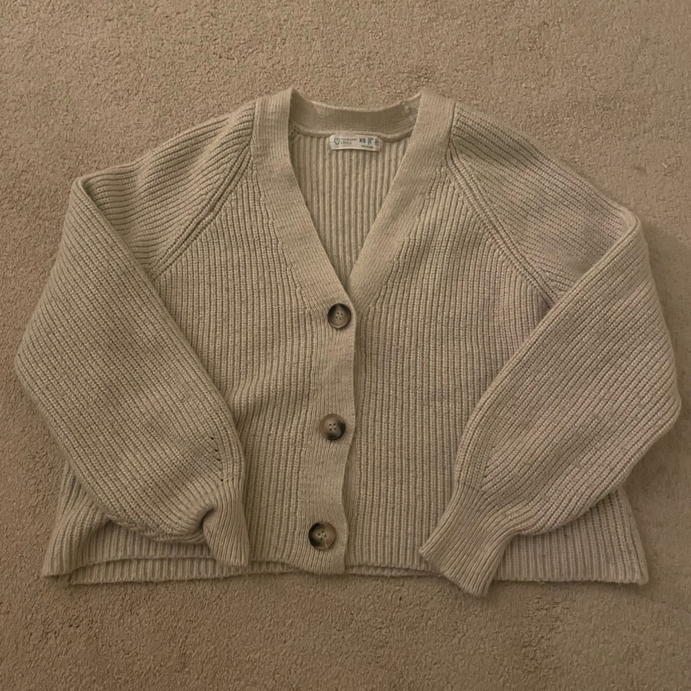 Primark Light Beige Ribbed Cardigan